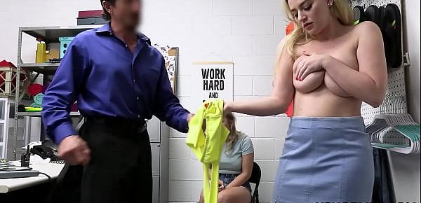  Blonde teens banged in wet pussies by a perverted LP officer with big dick